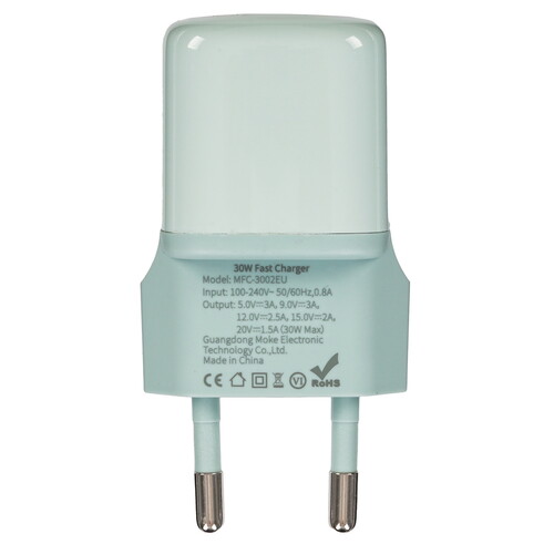 Купить Сетевое зарядное устройство MOCOLL Flash Series 30W зеленый  5470417. Характеристики, отзывы и цены в Донецке