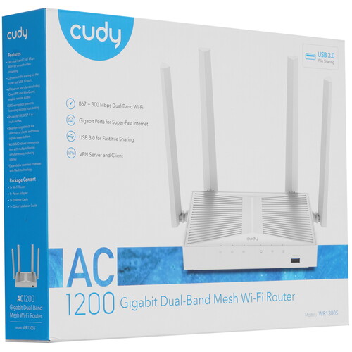 Купить Wi-Fi роутер Cudy WR1300S  5498329. Характеристики, отзывы и цены в Донецке