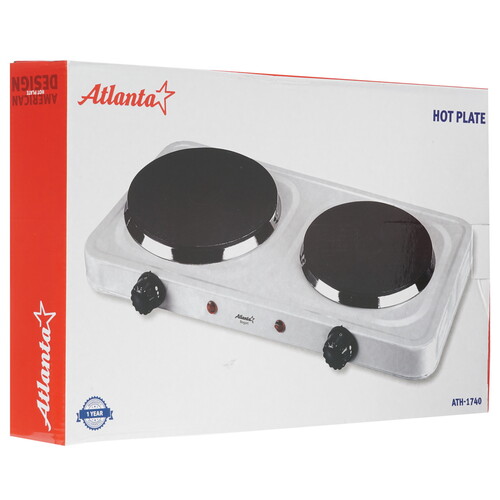 Купить Плита компактная электрическая Atlanta ATH-1740 белый  8158409. Характеристики, отзывы и цены в Донецке