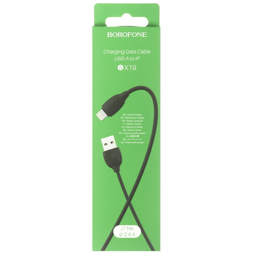 Купить Кабель круглый Borofone Lightning 8-pin - USB 2.0 Type-A черный 1 м  5475079. Характеристики, отзывы и цены в Донецке