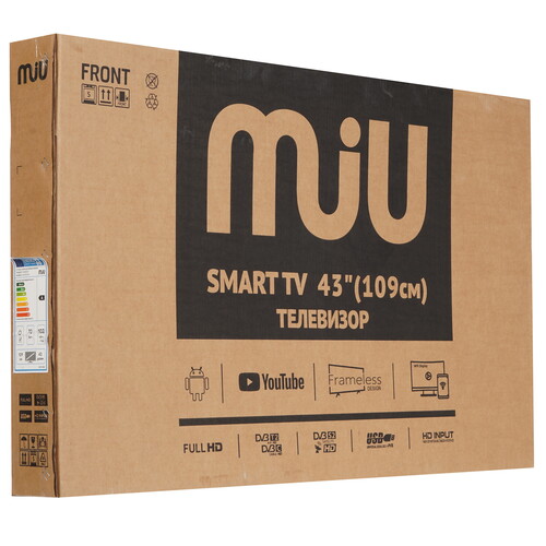 Купить 43" (109.22 см) Телевизор MIU Н43АSР100SV черный  9241449. Характеристики, отзывы и цены в Донецке
