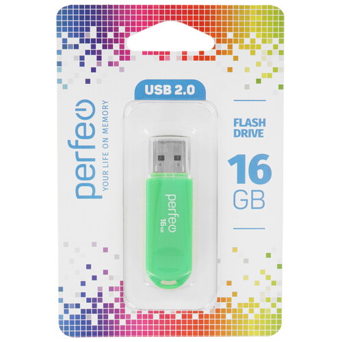 Купить Память USB Flash 16 ГБ Perfeo C03 [PF-C03G016]  9209171. Характеристики, отзывы и цены в Донецке