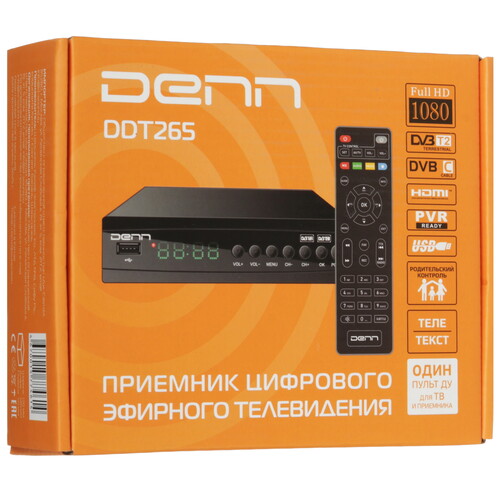 Купить Приставка для цифрового ТВ DENN DDT265 черный  5621435. Характеристики, отзывы и цены в Донецке