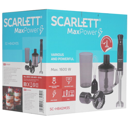 Купить Блендер погружной Scarlett SC-HB42M35 черный  9268022. Характеристики, отзывы и цены в Донецке
