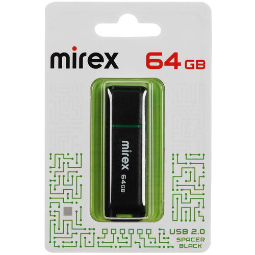Купить Память USB Flash 64 ГБ Mirex SPACER [13600-FMUSBK64]  5441285. Характеристики, отзывы и цены в Донецке