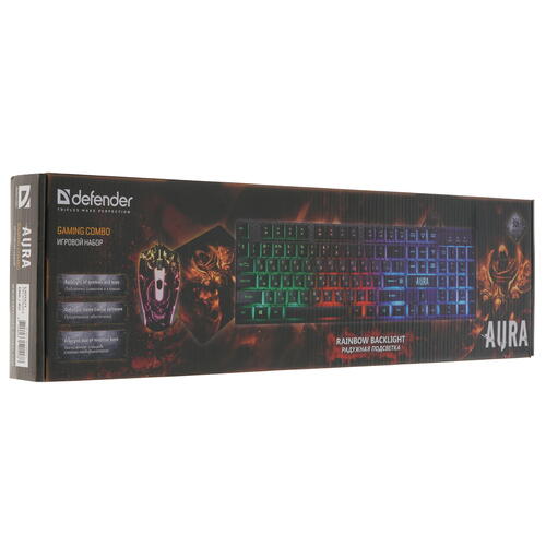 Купить Игровой набор Defender Aura MKP-117 черный  4866644. Характеристики, отзывы и цены в Донецке