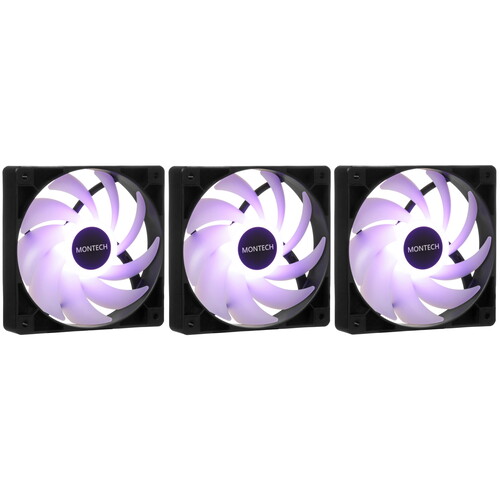 Купить Комплект вентиляторов Montech GF120 ARGB PWM [GF120B3P] черный  5620725. Характеристики, отзывы и цены в Донецке