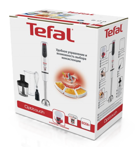 Купить Блендер погружной Tefal Optitouch HB833132 белый  5601909. Характеристики, отзывы и цены в Донецке