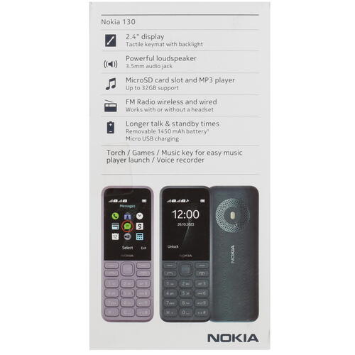 Купить Сотовый телефон Nokia 130 (2023) синий  5440054. Характеристики, отзывы и цены в Донецке