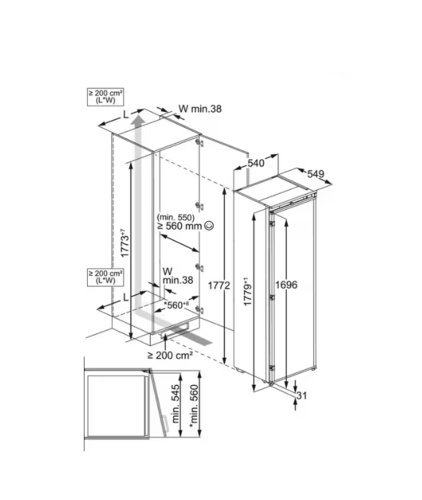 Купить Встраиваемый холодильник без морозильника  ELECTROLUX ERD6DE18S4  9287479. Характеристики, отзывы и цены в Донецке