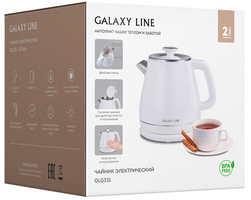 Купить Электрочайник Galaxy Line GL 0331 белый  9129731. Характеристики, отзывы и цены в Донецке