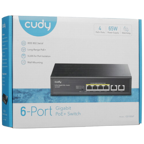 Купить Коммутатор Cudy GS1006P  9203634. Характеристики, отзывы и цены в Донецке