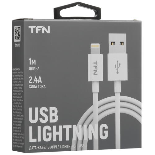 Купить Кабель круглый TFN Lightning 8-pin - USB 2.0 Type-A белый 1 м  5465318. Характеристики, отзывы и цены в Донецке