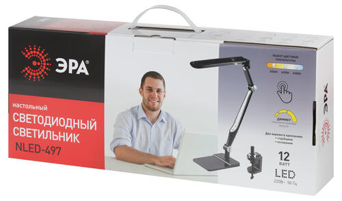 Купить Настольный светильник ЭРА NLED-497-12W-BK черный  9039855. Характеристики, отзывы и цены в Донецке