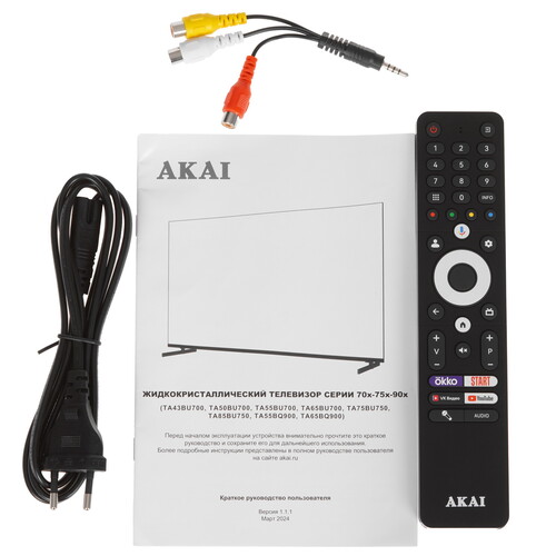 Купить 55" (139 см) Телевизор Akai TA55BQ900 черный  9187786. Характеристики, отзывы и цены в Донецке