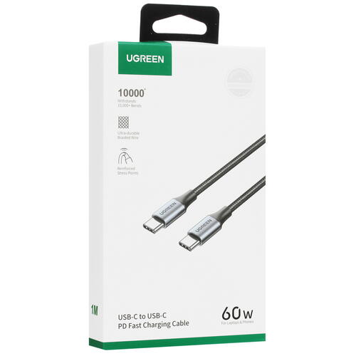 Купить Кабель круглый Ugreen USB Type-C - USB Type-C серый 1 м  5099286. Характеристики, отзывы и цены в Донецке