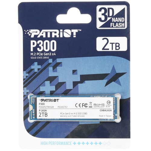 Купить 2000 ГБ M.2 NVMe накопитель Patriot P300 [P300P2TBM28]  4707372. Характеристики, отзывы и цены в Донецке