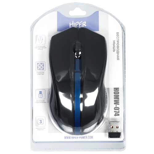 Купить Мышь беспроводная HIPER HOMW-07X-Blue  5605932. Характеристики, отзывы и цены в Донецке