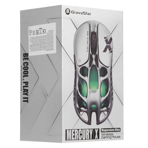 Купить Мышь беспроводная/проводная GravaStar Mercury X Interstellar Silver  9276744. Характеристики, отзывы и цены в Донецке
