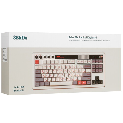 Купить Клавиатура  проводная + беспроводная 8BitDo Retro Mechanical Keyboard - N Edition  5432739. Характеристики, отзывы и цены в Донецке