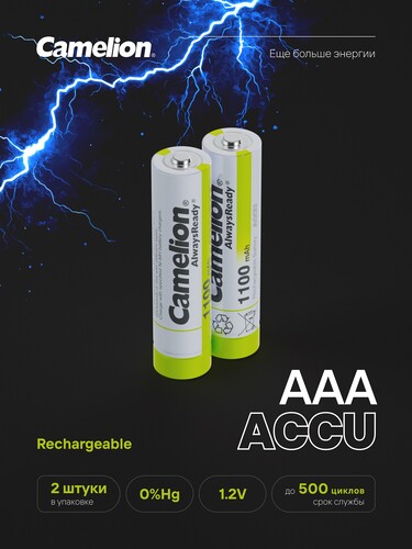 Купить Аккумулятор Camelion NH-AAA1100BP2 1100 мА*ч  9105773. Характеристики, отзывы и цены в Донецке