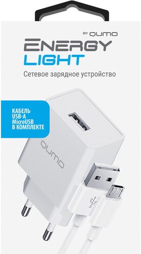 Купить Сетевое зарядное устройство QUMO Energy Light 0103 белый  5627898. Характеристики, отзывы и цены в Донецке