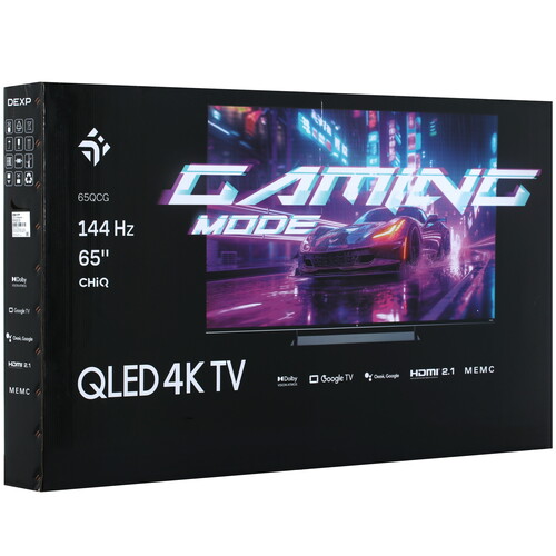 Купить 65" (164 см) Телевизор DEXP 65QCG черный  9079339. Характеристики, отзывы и цены в Донецке