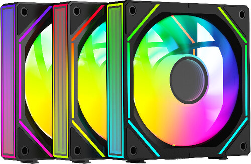 Купить Комплект вентиляторов Ocypus Gamma F12 UNI BK ARGB 3 IN 1 [Gamma-F12-BK3AM00U-GL] черный  5628520. Характеристики, отзывы и цены в Донецке