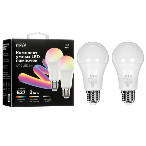 Купить Комплект умных светодиодных ламп HIPER IoT CLED M1  5457720. Характеристики, отзывы и цены в Донецке