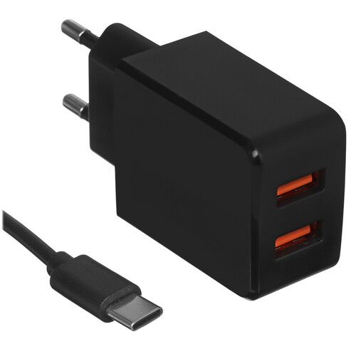 Купить Сетевое зарядное устройство BorasCO 20652 черный  5626051. Характеристики, отзывы и цены в Донецке