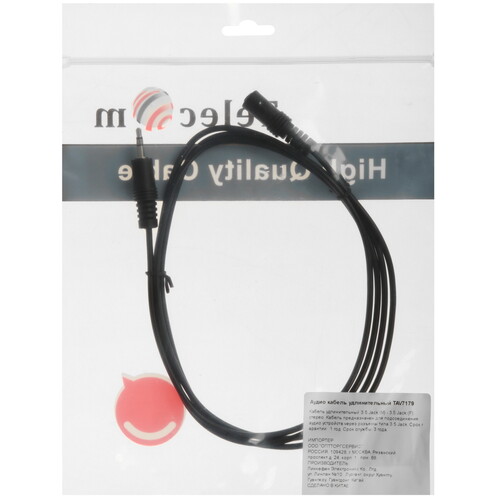 Купить Кабель   Telecom 3.5 mm jack - 3.5 mm jack черный  5471374. Характеристики, отзывы и цены в Донецке