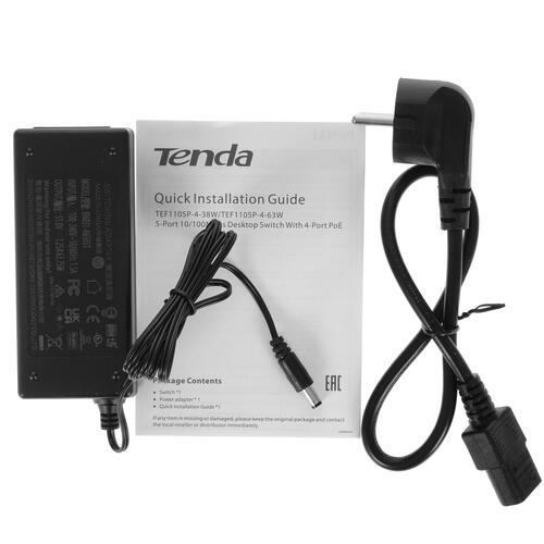 Купить Коммутатор Tenda TEF1105P-4-63W  4856772. Характеристики, отзывы и цены в Донецке