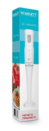 Купить Блендер погружной Scarlett SC-HB42S12 белый  9138876. Характеристики, отзывы и цены в Донецке