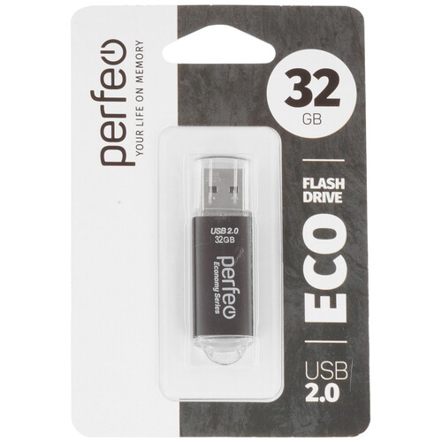 Купить Память USB Flash 32 ГБ Perfeo E01 Economy Series [PF-E01B032ES]  9209314. Характеристики, отзывы и цены в Донецке