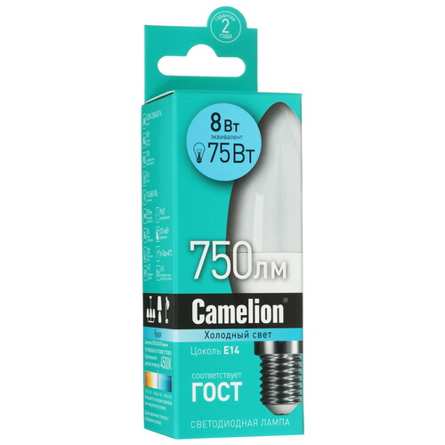 Купить Лампа светодиодная Camelion LED E14/C35/8w/845  5643001. Характеристики, отзывы и цены в Донецке