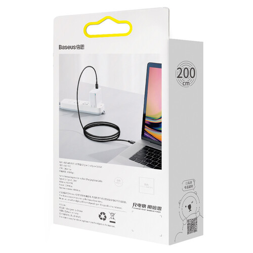 Купить Кабель круглый Baseus USB Type-C - USB Type-C черный 2 м  9260775. Характеристики, отзывы и цены в Донецке