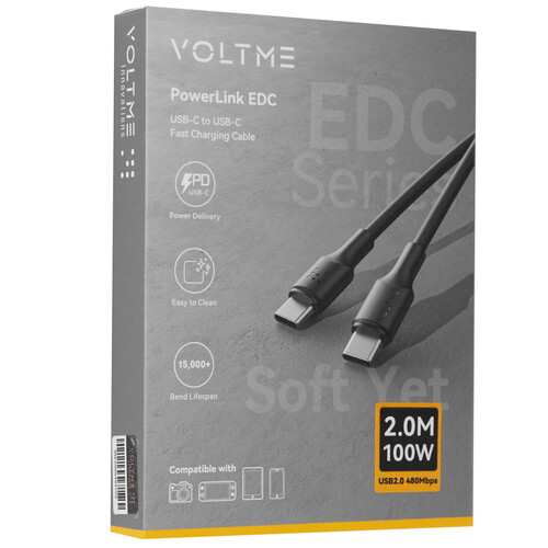 Купить Кабель круглый VOLTME USB Type-C - USB Type-C черный 2 м  9210890. Характеристики, отзывы и цены в Донецке