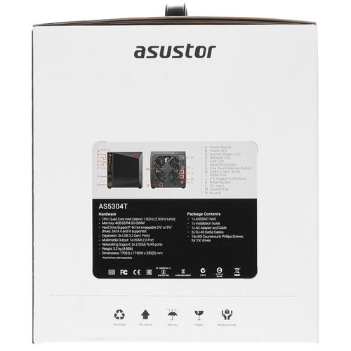 Купить Сетевое хранилище (NAS) ASUSTOR NIMBUSTOR 4  1632515. Характеристики, отзывы и цены в Донецке