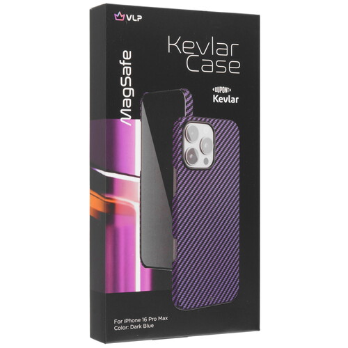 Купить Накладка  VLP Kevlar Case для Apple iPhone 16 Pro Max синий/черный  5487102. Характеристики, отзывы и цены в Донецке