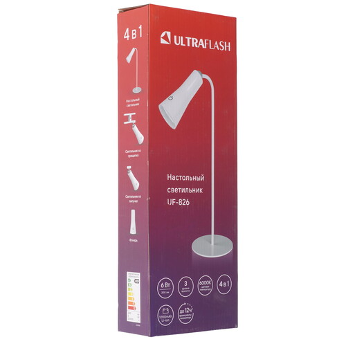 Купить Настольный светильник Ultraflash UF-826 C02 черный  9308709. Характеристики, отзывы и цены в Донецке