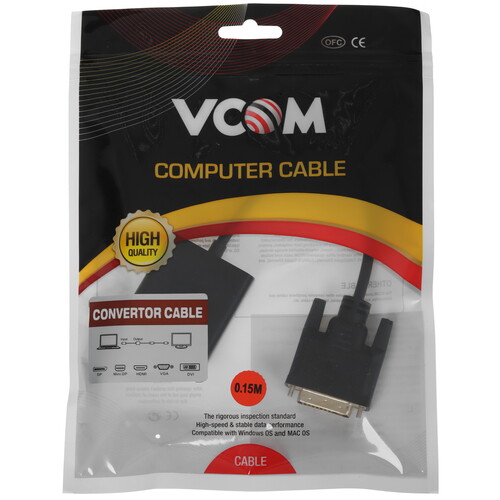 Купить Переходник однонаправленный VCOM DVI-D - VGA, 0.15 м  5471570. Характеристики, отзывы и цены в Донецке