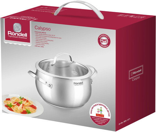 Купить Кастрюля Rondell Calypso RDS-1671 3.8 л 20 см серебристый  9309606. Характеристики, отзывы и цены в Донецке
