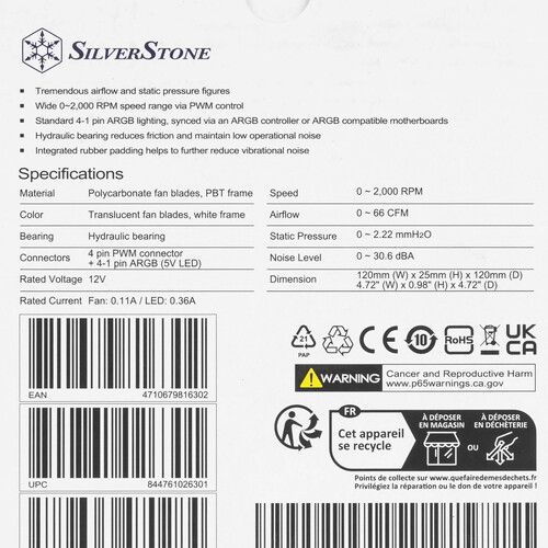 Купить Вентилятор SilverStone VISTA 120 ARGB  5615186. Характеристики, отзывы и цены в Донецке