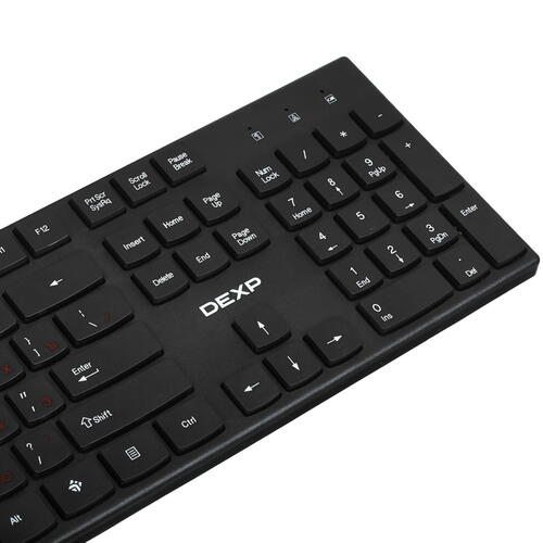 Купить Клавиатура+мышь беспроводная   DEXP KM-1209BU черный  5030450. Характеристики, отзывы и цены в Донецке