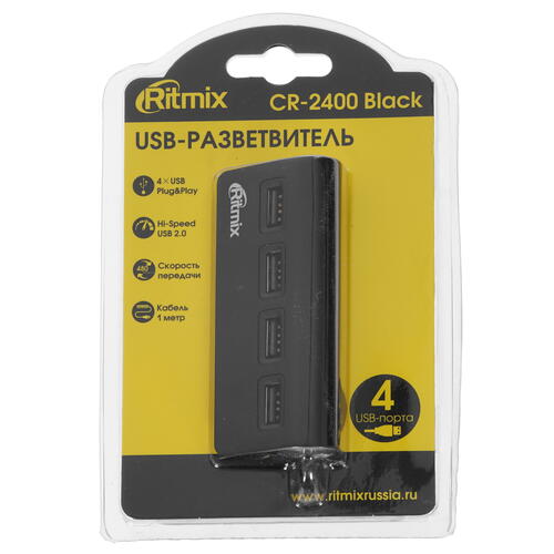 Купить USB-разветвитель Ritmix CR-2400  1332774. Характеристики, отзывы и цены в Донецке