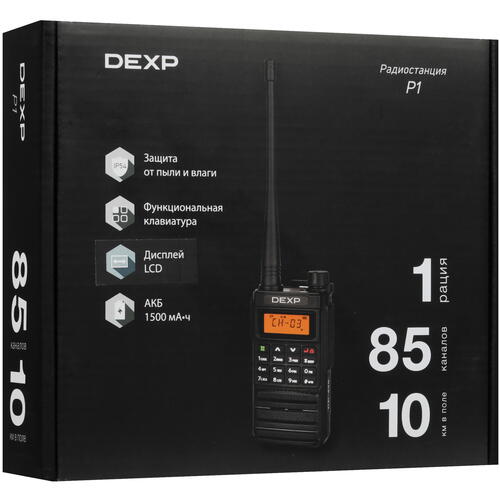 Купить Радиостанция DEXP P1 черный  9036492. Характеристики, отзывы и цены в Донецке