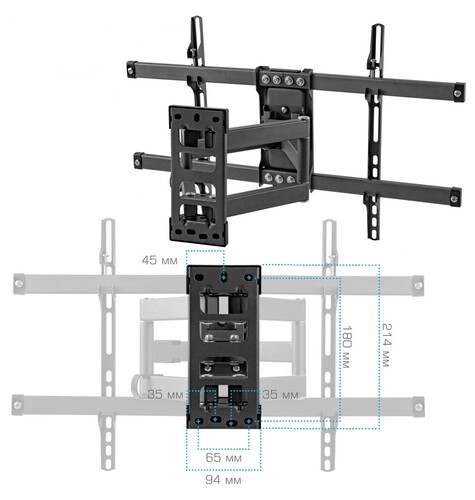Купить Кронштейн для ТВ Kromax CORBEL-10 серый  9190496. Характеристики, отзывы и цены в Донецке