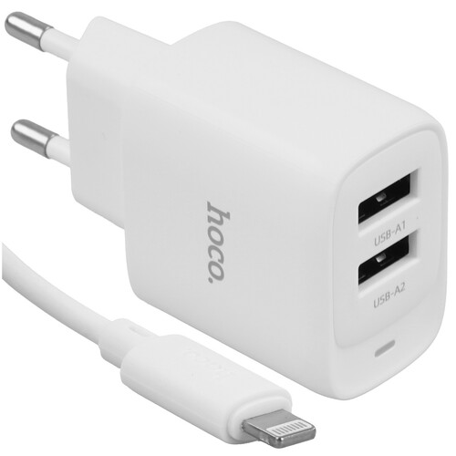 Купить Сетевое зарядное устройство Hoco C141A белый  5609281. Характеристики, отзывы и цены в Донецке