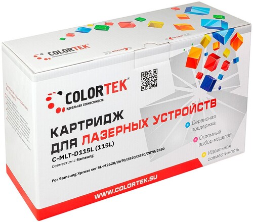 Купить Картридж лазерный Colortek MLT-D115L черный  8157573. Характеристики, отзывы и цены в Донецке