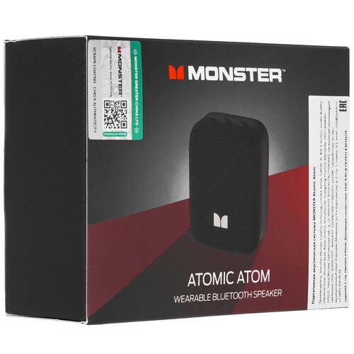Купить Портативная колонка MONSTER Atomic Atom, черный  9272359. Характеристики, отзывы и цены в Донецке